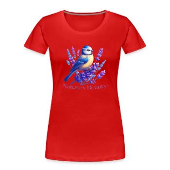 Blue Nature's Beauty - Women's Premium Organic T-Shirt - red - Front - Mia (176cm)