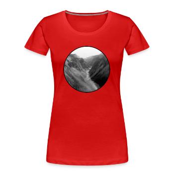 Nature - Mountains - Photography - Black and White - Women's Premium Organic T-Shirt - red - Front - Mia (176cm)