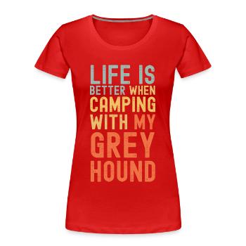 Greyhound Camping retro vintage - Women's Premium Organic T-Shirt - red - Front - Mia (176cm)