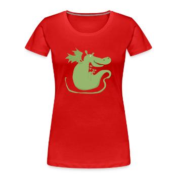 Drache - Frauen Premium Bio T-Shirt - Rot - Vorne - Mia (176cm)