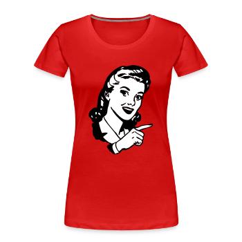 Frau Retro - Frauen Premium Bio T-Shirt - Rot - Vorne - Mia (176cm)