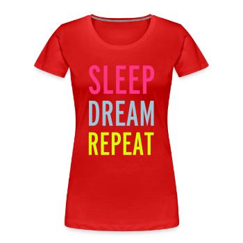 Sleep - Frauen Premium Bio T-Shirt - Rot - Vorne - Mia (176cm)
