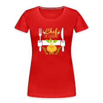Chef de cuisine - Küchenchef - Koch - Köchin - 3C - Frauen Premium Bio T-Shirt - Rot - Vorne - Mia (176cm)