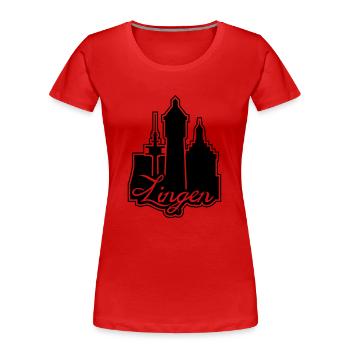 Lingener Emblem - Frauen Premium Bio T-Shirt - Rot - Vorne - Mia (176cm)