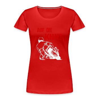 Motorrad - Auf die Knie Superbike - T-Shirt - Frauen Premium Bio T-Shirt - Rot - Vorne - Mia (176cm)