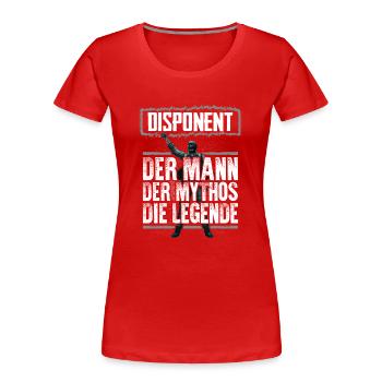 DISPONENT - Mythos - Frauen Premium Bio T-Shirt - Rot - Vorne - Mia (176cm)