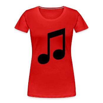 note - Women's Premium Organic T-Shirt - red - Front - Mia (176cm)