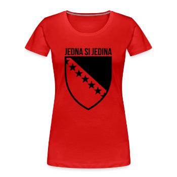 Jedna Si Jedina Bosna - Frauen Premium Bio T-Shirt - Rot - Vorne - Mia (176cm)