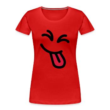 Cheeky Face - Women's Premium Organic T-Shirt - red - Front - Mia (176cm)