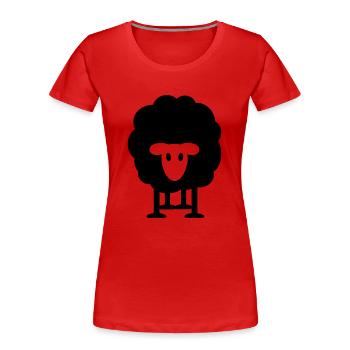 dickes Schaf schwarzes Schaf Herde Schäfer knuffig - Frauen Premium Bio T-Shirt - Rot - Vorne - Mia (176cm)