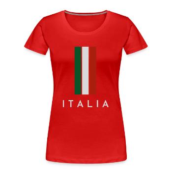 Italienische Flagge, italienischer Stolz - Frauen Premium Bio T-Shirt - Rot - Vorne - Mia (176cm)