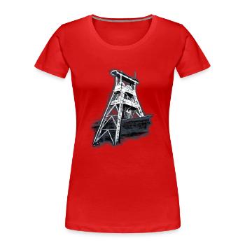 Herten Colliery Ewald Puits 7 - T-shirt bio Premium Femme - rouge - Devant - Mia (176cm)