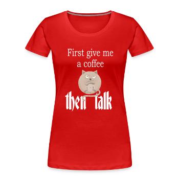 Angry cat - Women's Premium Organic T-Shirt - red - Front - Mia (176cm)