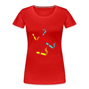 Zigarre Symbol - Frauen Premium Bio T-Shirt - Rot - Vorne - Mia (176cm)