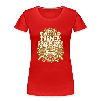 Forstwirt Merch - Frauen Premium Bio T-Shirt - Rot - Vorne - Mia (176cm)