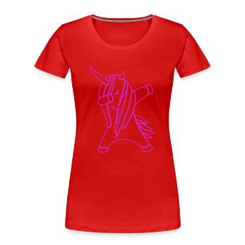 dabbing unicorn unicorn - Women's Premium Organic T-Shirt - red - Front - Mia (176cm)