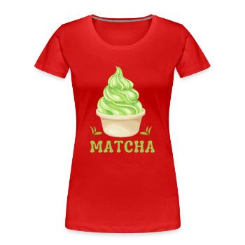 Été crème glacée thé matcha - T-shirt bio Premium Femme - rouge - Devant - Mia (176cm)