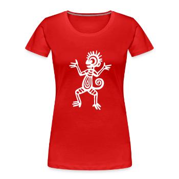 Kultur der Inkas, Affe, Äffchen - Frauen Premium Bio T-Shirt - Rot - Vorne - Mia (176cm)