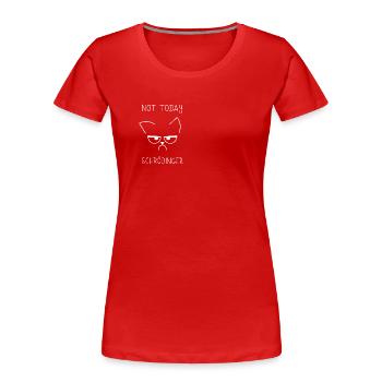 Schrödingers Katze Experiment Katze Physik - Frauen Premium Bio T-Shirt - Rot - Vorne - Mia (176cm)