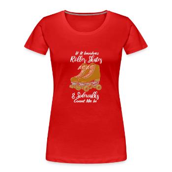 Rollschuhe & Bürgersteige - Frauen Premium Bio T-Shirt - Rot - Vorne - Mia (176cm)