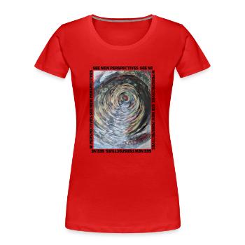 Eine andere Dimension bunte Straße - Frauen Premium Bio T-Shirt - Rot - Vorne - Mia (176cm)