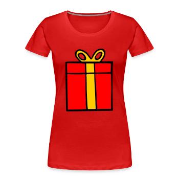 Cadeau - T-shirt bio Premium Femme - rouge - Devant - Mia (176cm)