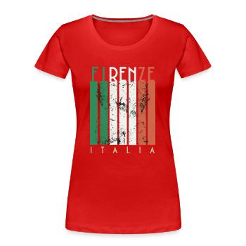 Florence Italie Drapeau Firenze Italia - T-shirt bio Premium Femme - rouge - Devant - Mia (176cm)