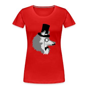 Sir Wolf Gentlemen Cylinder - Women's Premium Organic T-Shirt - red - Front - Mia (176cm)