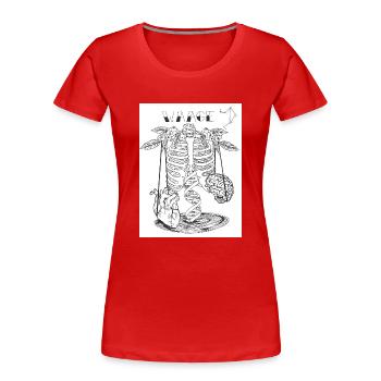 Waage skurril - Frauen Premium Bio T-Shirt - Rot - Vorne - Mia (176cm)