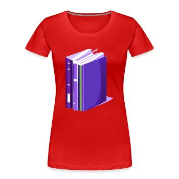 Lecteur Amoureux du livre Lire des livres Cadeau - T-shirt bio Premium Femme - rouge - Devant - Mia (176cm)