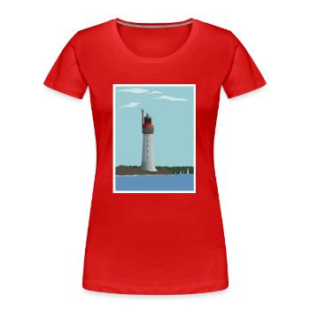 Phare de Grand Jardin - Saint-Malo - T-shirt bio Premium Femme - rouge - Devant - Mia (176cm)
