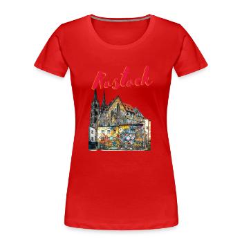 Rostock City, Germany, Graffiti, Street art, cool - Women's Premium Organic T-Shirt - red - Front - Mia (176cm)