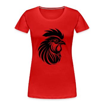 Huhn Hühnerstall Geflügel Hahn Bauernhof - Frauen Premium Bio T-Shirt - Rot - Vorne - Mia (176cm)