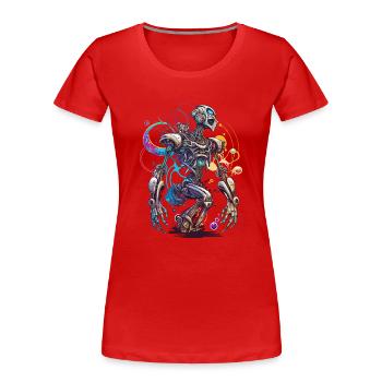 Fantasy-Roboter im Funk-Art-Stil - Frauen Premium Bio T-Shirt - Rot - Vorne - Mia (176cm)