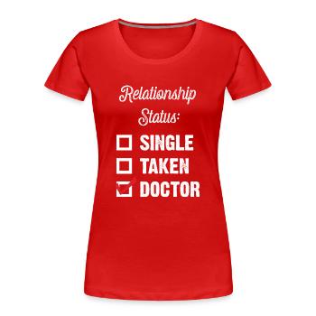 Dr. Check! - T-shirt bio Premium Femme - rouge - Devant - Mia (176cm)