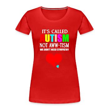 Autism heart logo - Women's Premium Organic T-Shirt - red - Front - Mia (176cm)