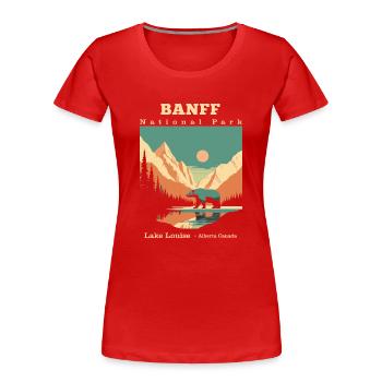 Vintage Retro Canadian Banff National Park - Frauen Premium Bio T-Shirt - Rot - Vorne - Mia (176cm)
