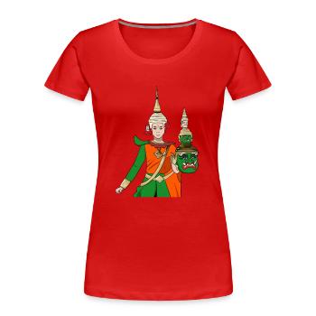 Cambodge Tradition Danse Khmer Apsara I Cadeau - T-shirt bio Premium Femme - rouge - Devant - Mia (176cm)