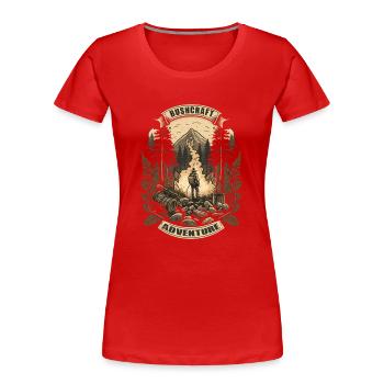 Survival Bushcraft Boy Scout Nature Survival Fan - Women's Premium Organic T-Shirt - red - Front - Mia (176cm)