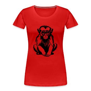 Monkey Monkey Monkey Face Jungle - Women's Premium Organic T-Shirt - red - Front - Mia (176cm)