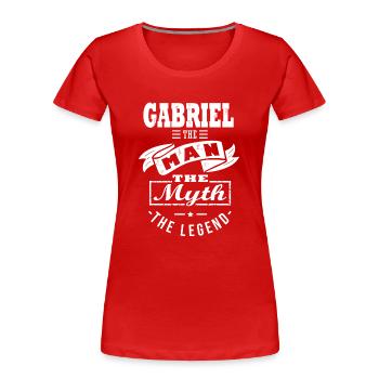 Gabriel the man the myth the legend cadeau gabriel - T-shirt bio Premium Femme - rouge - Devant - Mia (176cm)