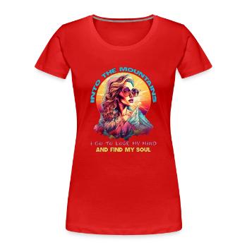 Trouver mon cadeau d’âme Wander Woman & Village Kids - T-shirt bio Premium Femme - rouge - Devant - Mia (176cm)