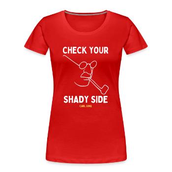 Carl Jung Quote Translated To Gen Z - Shady Side - Women's Premium Organic T-Shirt - red - Front - Mia (176cm)