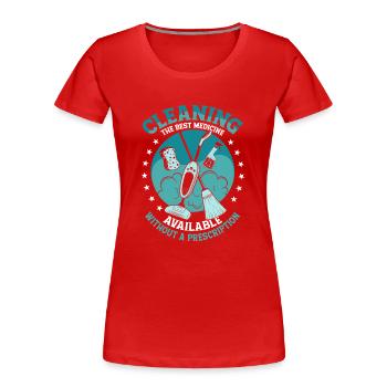 Cleaning The Best Medicine Cleaner Housekeeping - Frauen Premium Bio T-Shirt - Rot - Vorne - Mia (176cm)