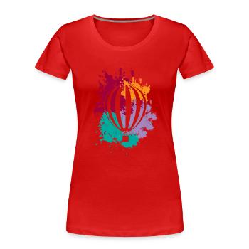Vol en montgolfière Sky I Gift - T-shirt bio Premium Femme - rouge - Devant - Mia (176cm)
