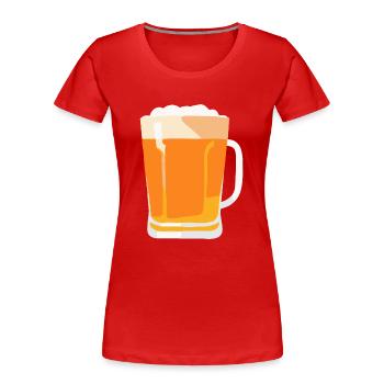 Bier Flsche Krug Saufen Junggesellenabschied 3 - Frauen Premium Bio T-Shirt - Rot - Vorne - Mia (176cm)