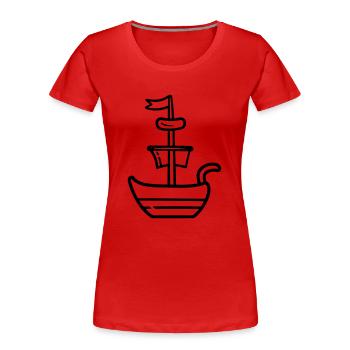 Bateau pirate - T-shirt bio Premium Femme - rouge - Devant - Mia (176cm)