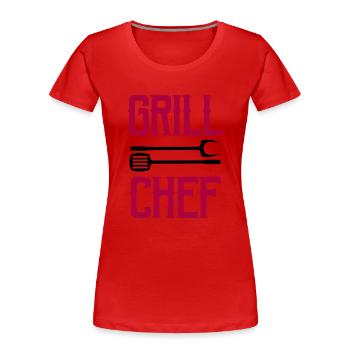 grill chef - Frauen Premium Bio T-Shirt - Rot - Vorne - Mia (176cm)