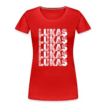 Lukas - T-shirt bio Premium Femme - rouge - Devant - Mia (176cm)