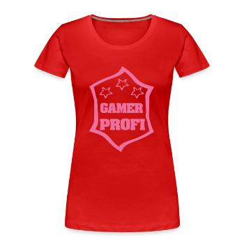 Beruf Gamer - Frauen Premium Bio T-Shirt - Rot - Vorne - Mia (176cm)